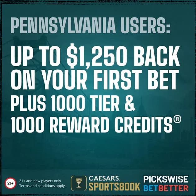 Caesars Sportsbook Promo Code Pennsylvania: Get a $1,250 Bonus For Football Season!