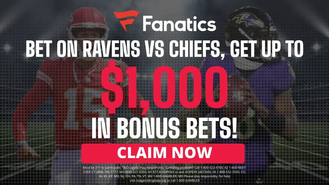 Fanatics Sportsbook promo code unlocks $1,000 boost for Ravens vs Chiefs