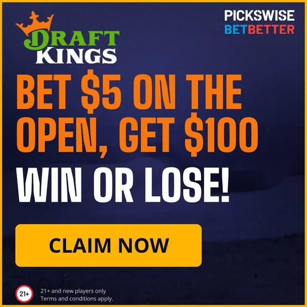 DraftKings promo code for The British Open 2022: Bet $5 and Get $100 in Free Bets, Win or Lose!