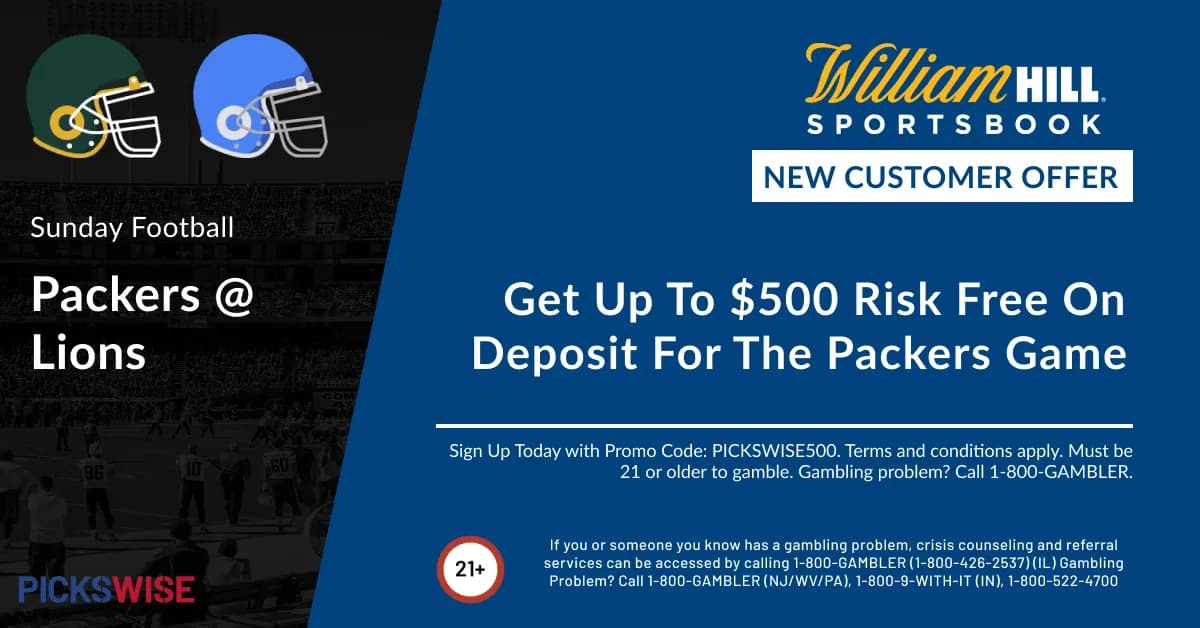 Get up to $500 risk free on deposit for Packers against Lions!
