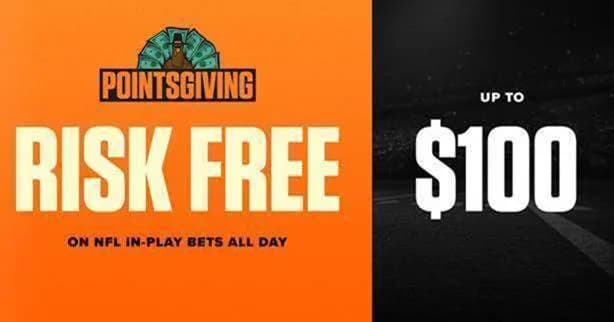 Bet $100 Risk Free In-Play on NFL Games on Thanksgiving!