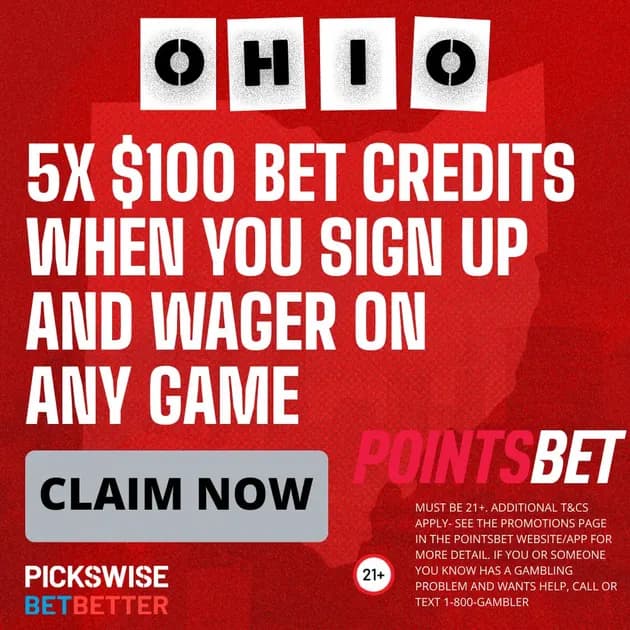 PointsBet promo code Ohio: Get 5 x $100 second chance bets today