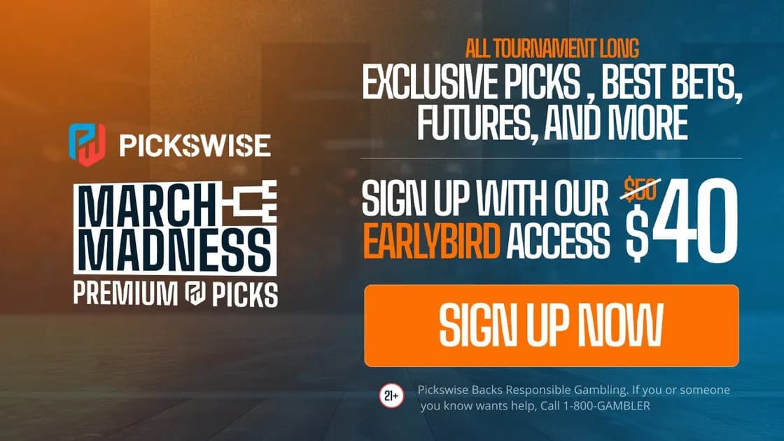 Sign up for Pickswise March Madness Premium Picks RIGHT NOW to get 20% off before Selection Sunday!