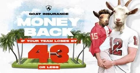 Money back if the Buccaneers or Chiefs lose by 43 or less!