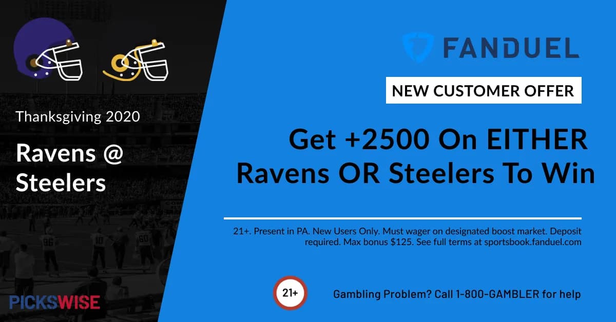 Get 25/1 on either the Ravens or Steelers to win – Bet $5 win $125!