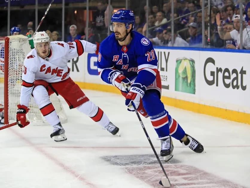NHL Carolina Hurricanes vs New York Rangers same game parlay (+700 odds): Chris Kreider to get things started in New York