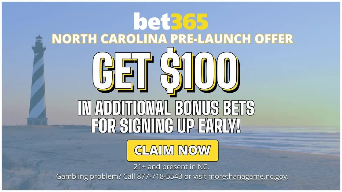 Bet365 North Carolina Promotion Guarantees $100 Bonus: 2024 Launch Day