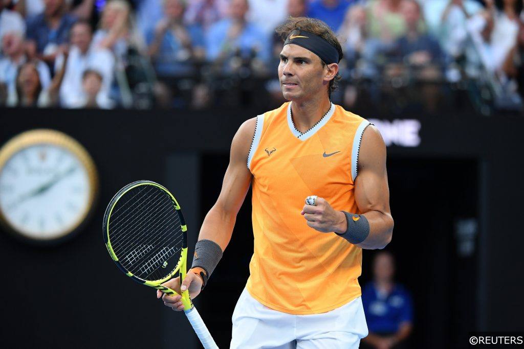 Rafa Nadal playing in the Australian Open