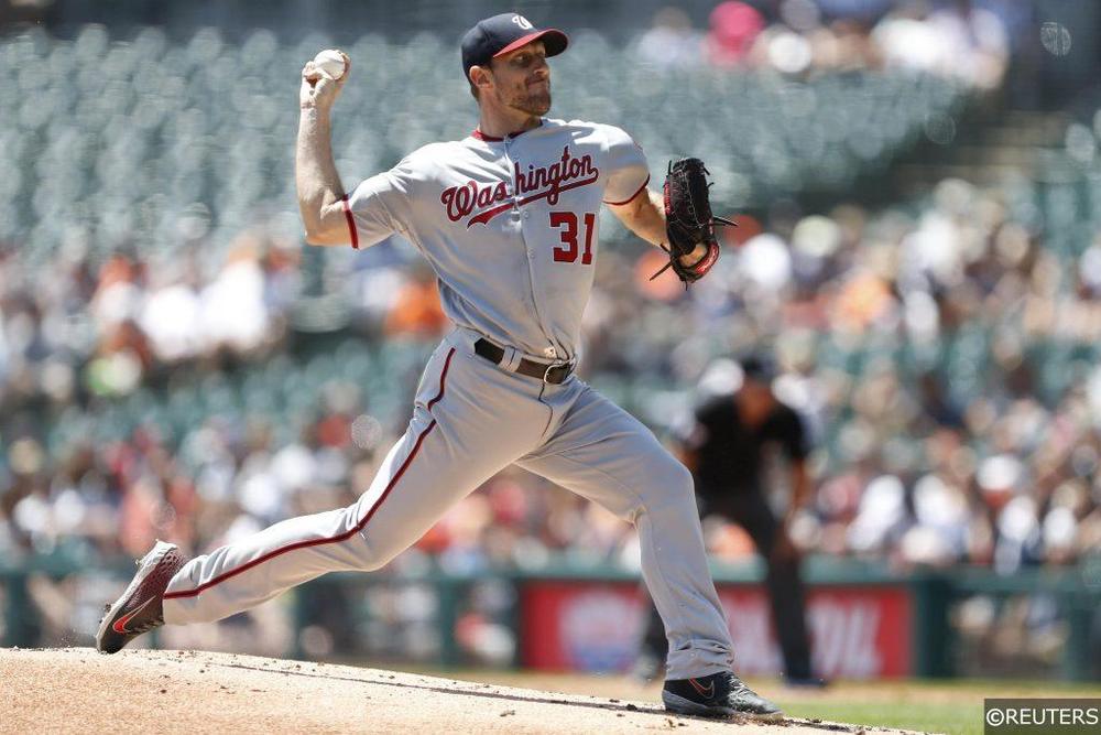 Max Sherzer pitching for the Washington Nationals
