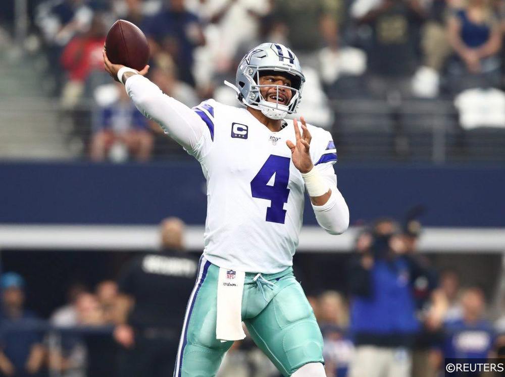 Dak Prescott throwing for Dallas Cowboys