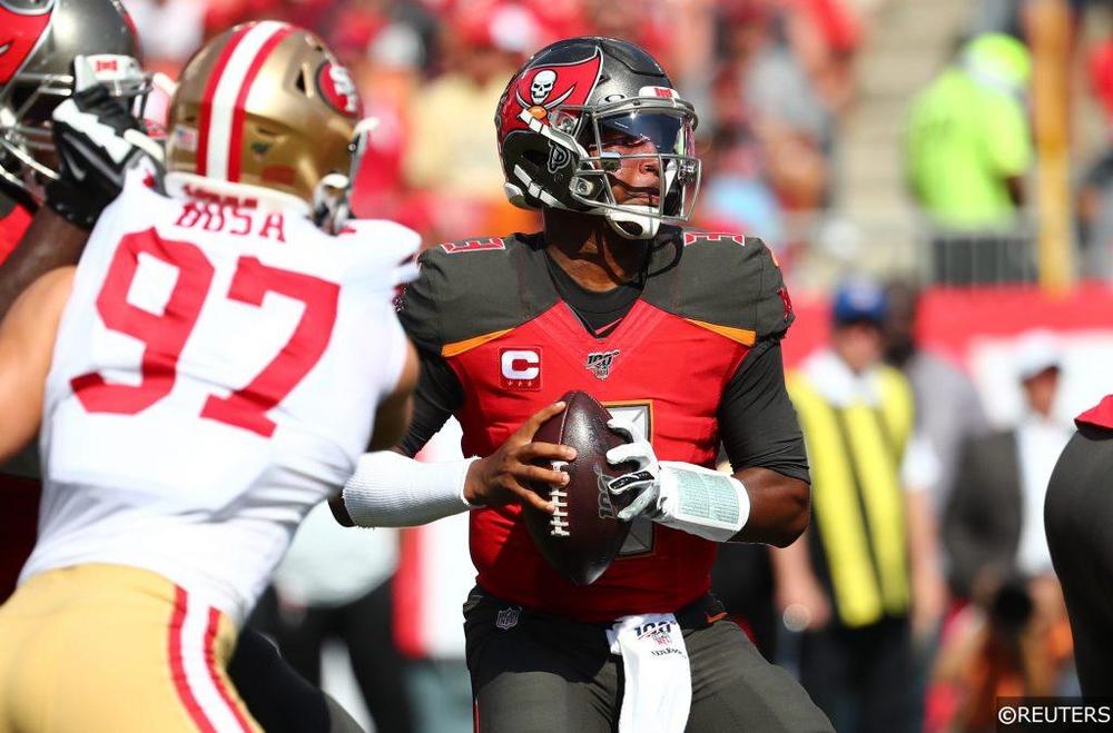 Jameis Winston playing for the Tampa Bay Bucs