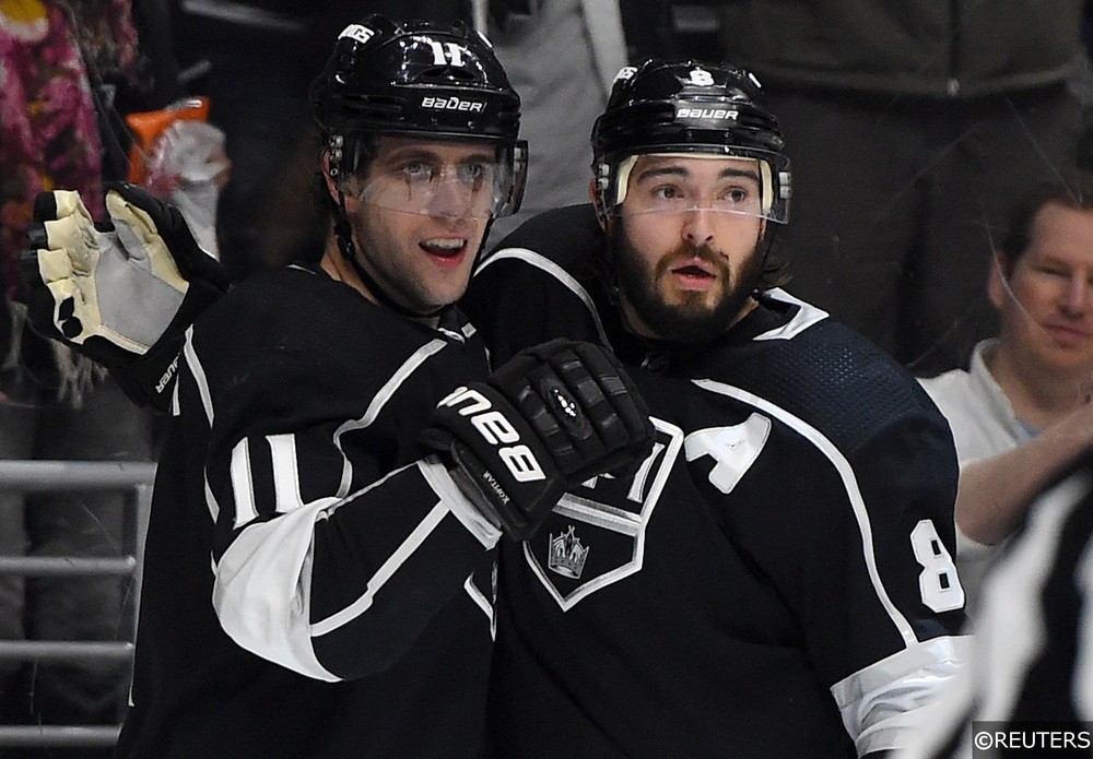 Anze Kopitar celebrating for the Los Angeles Kings
