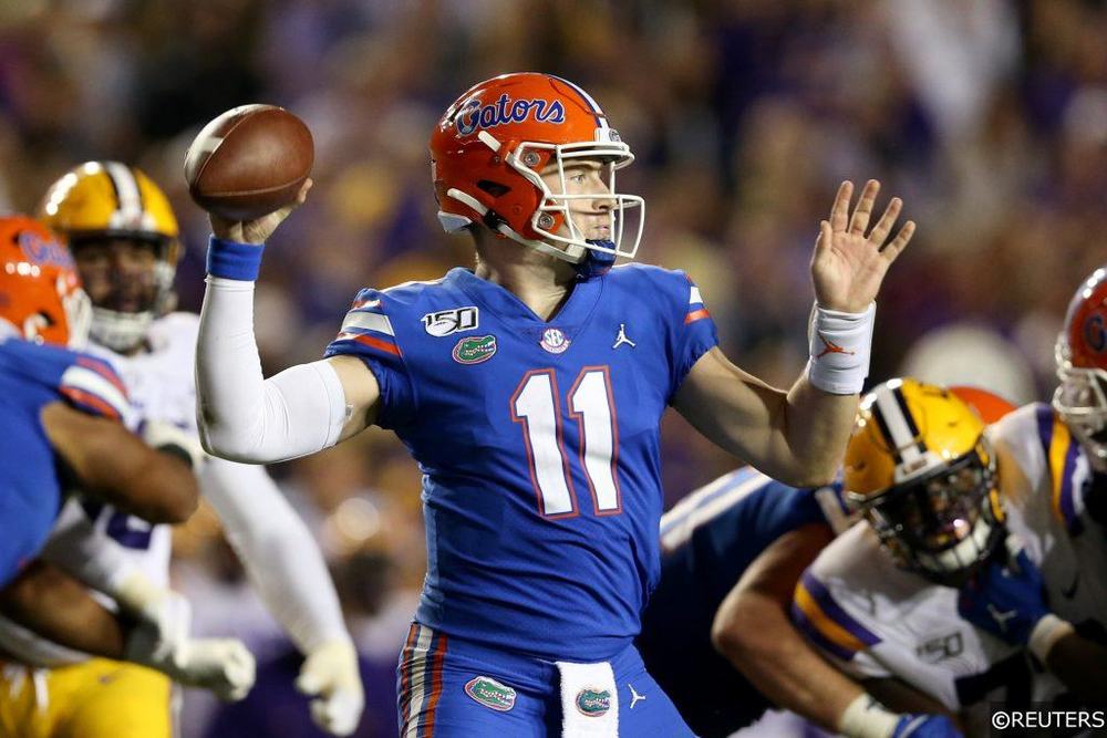 Kyle Trask playing against LSU