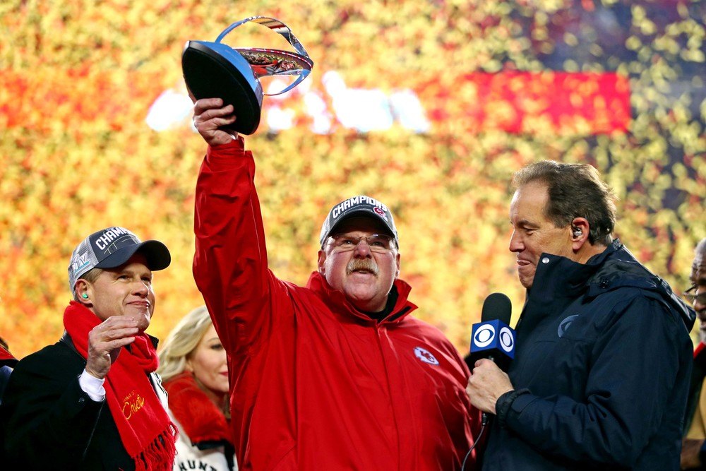 Andy Reid Winning AFC Championship NFL Expanded Playoffs