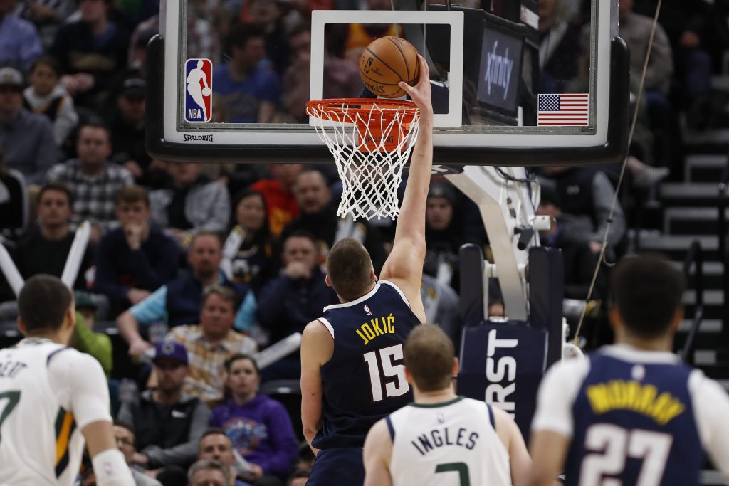 Nikola Jokic playing against Jazz