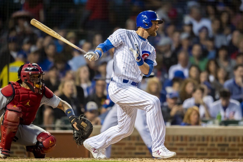 Ben Zobrist batting for the Cubs