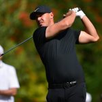 Brooks Koepka hits a shot at Riviera.