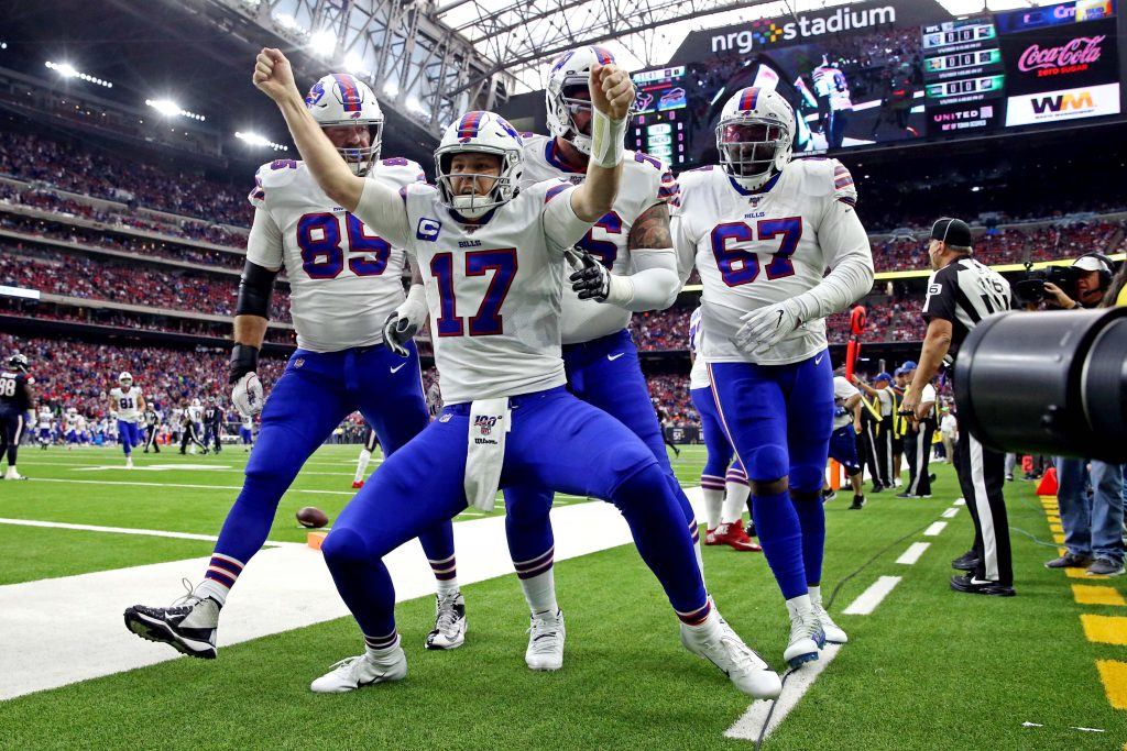 Buffalo Bills Josh Allen celebrating