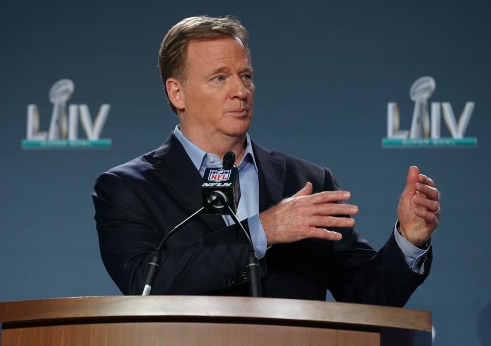 Rodger Goodell speaking about the NFL Super Bowl
