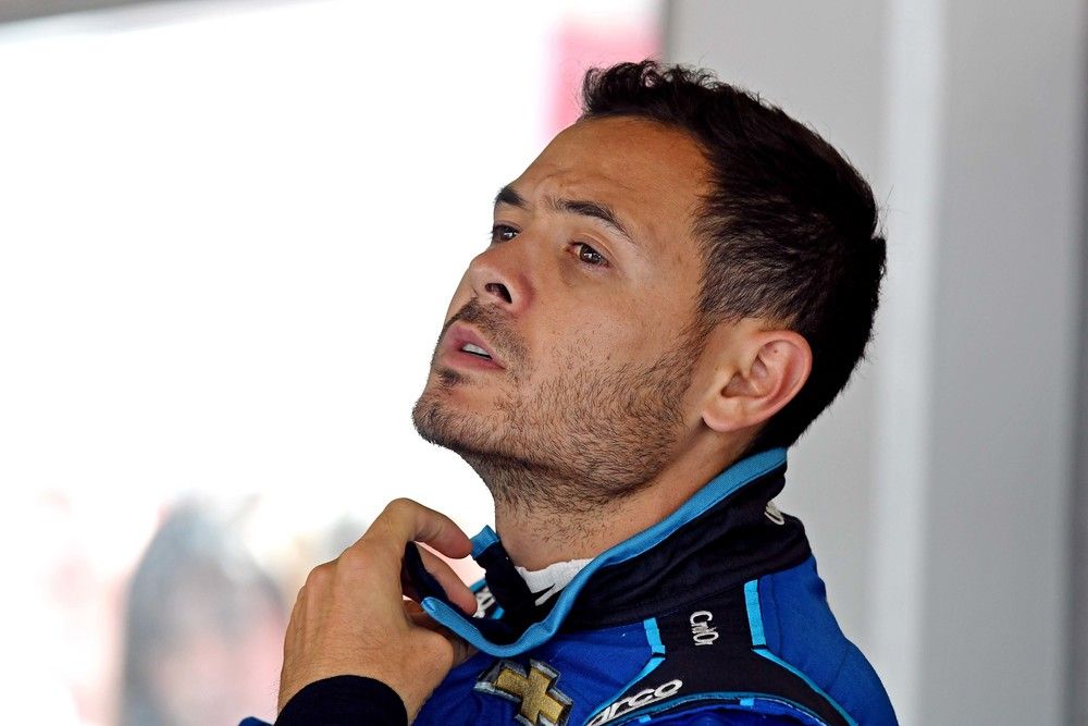 Kyle Larson frustrated during practice earlier this season