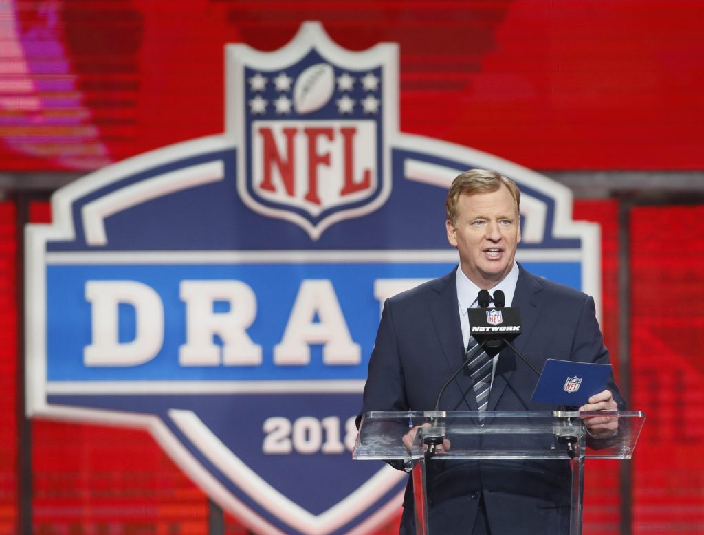 Roger Goodell presenting the 2019 draft