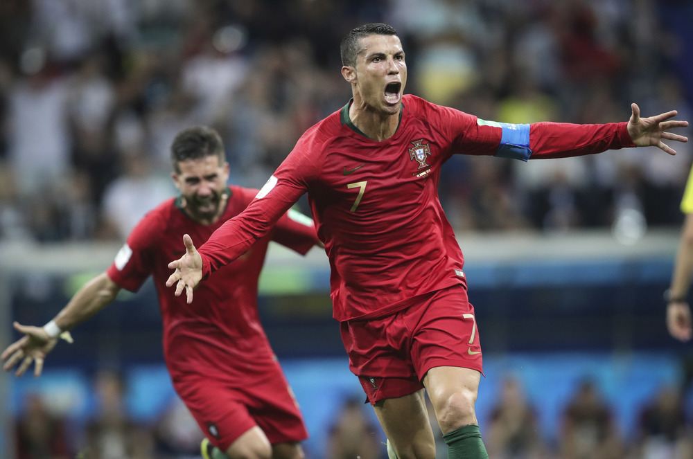 Cristiano Ronaldo scores for Portugal