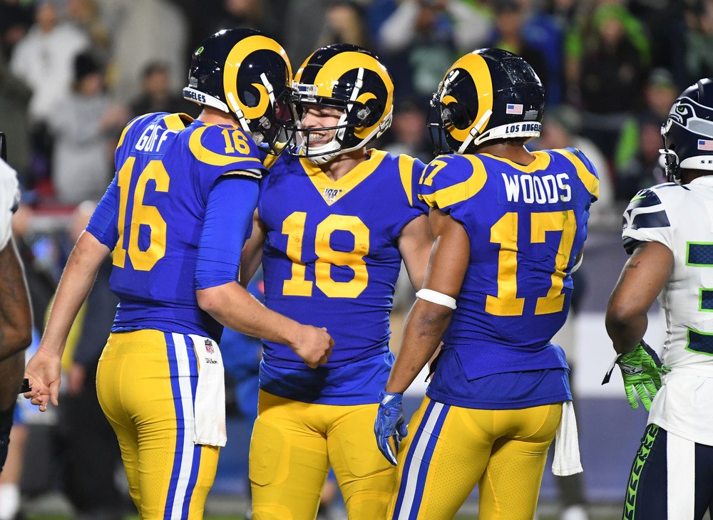 Los Angeles Rams WR Cooper Kupp celebrating a touchdown