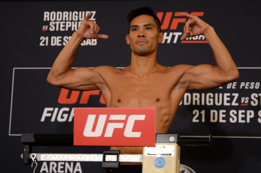 Tyson Nam poses during weigh ins for UFC Fight Night at JW Marriott.