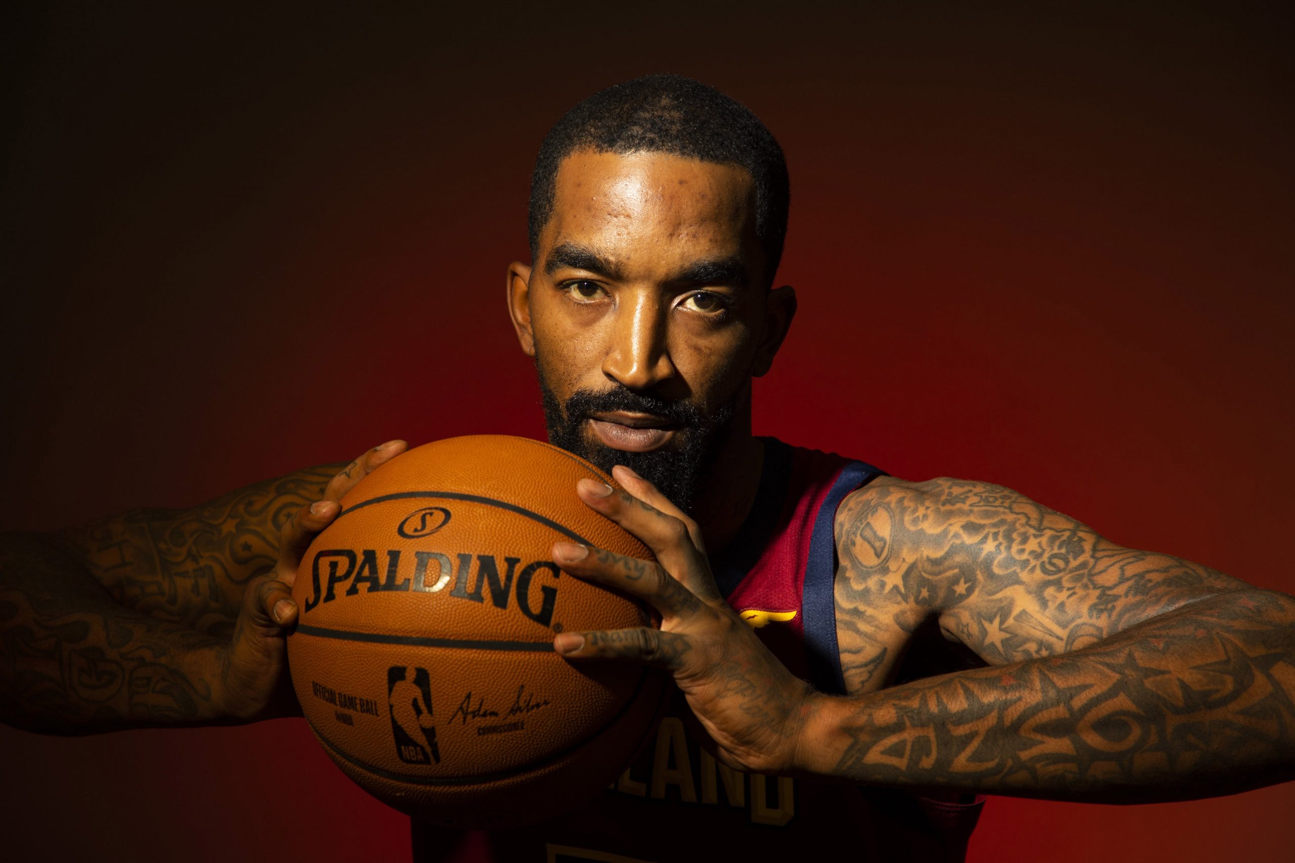 J.R. Smith poses during Media Day.