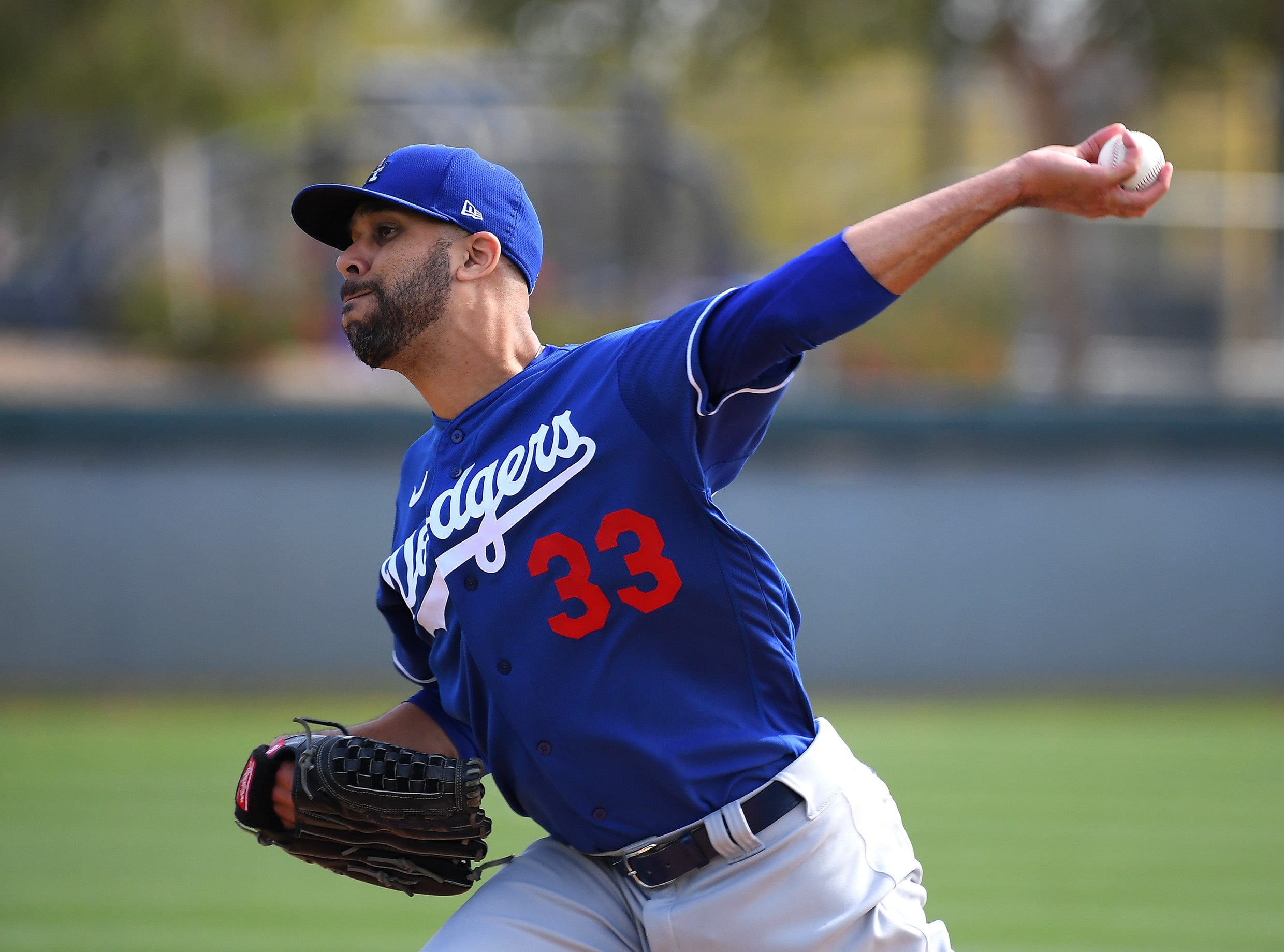 David Price of the Los Angeles Dodgers throws a pitch.