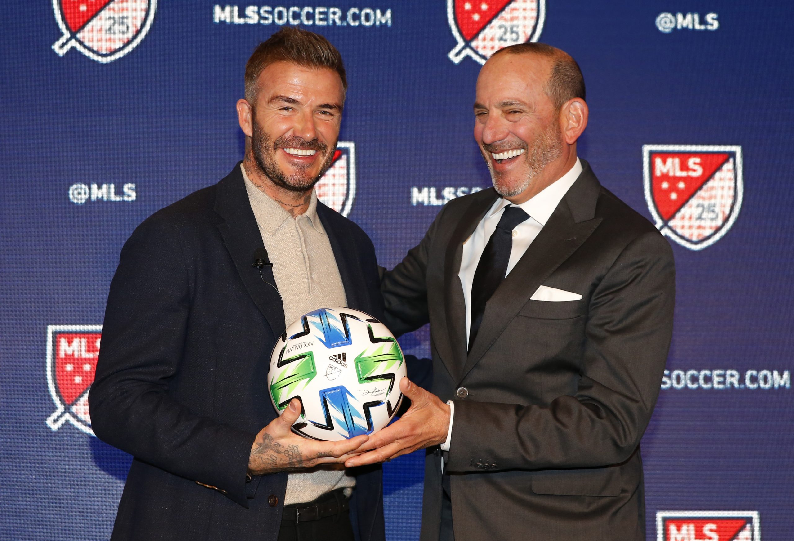David Beckham and MLS Commissioner Don Garber