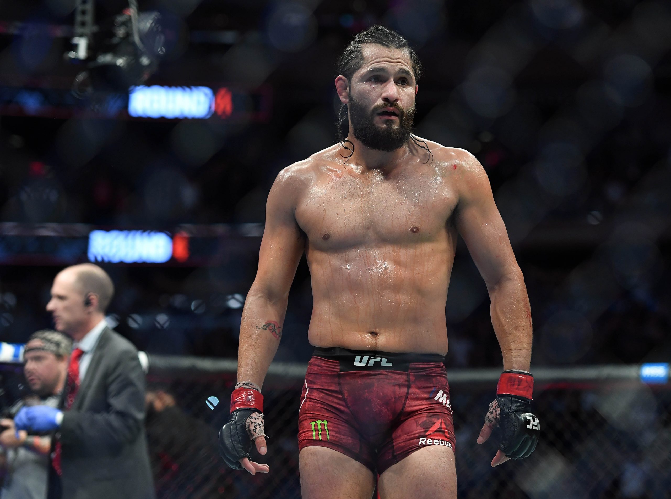orge Masvidal (red gloves) defeats Nate Diaz