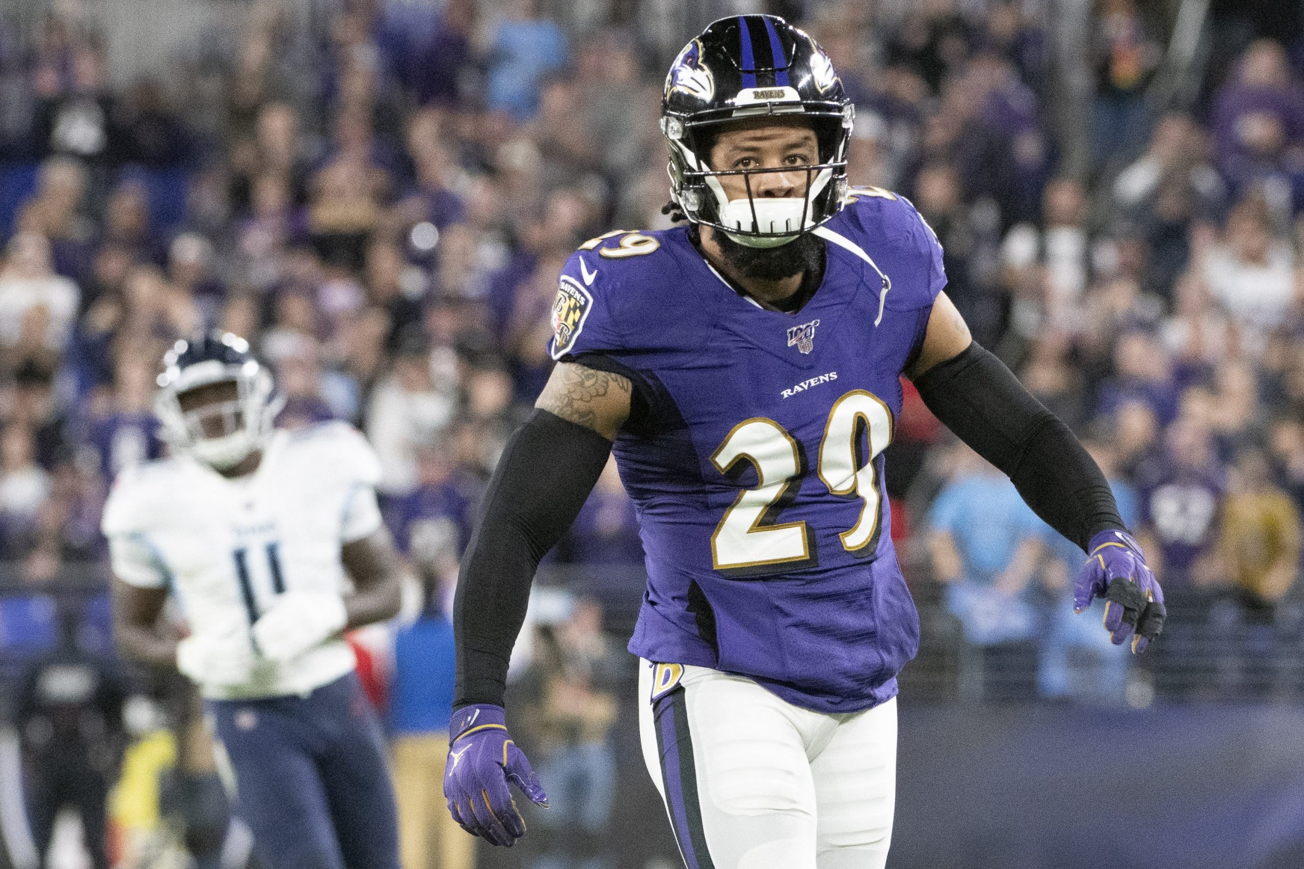 Earl Thomas playing safety for the Baltimore Ravens