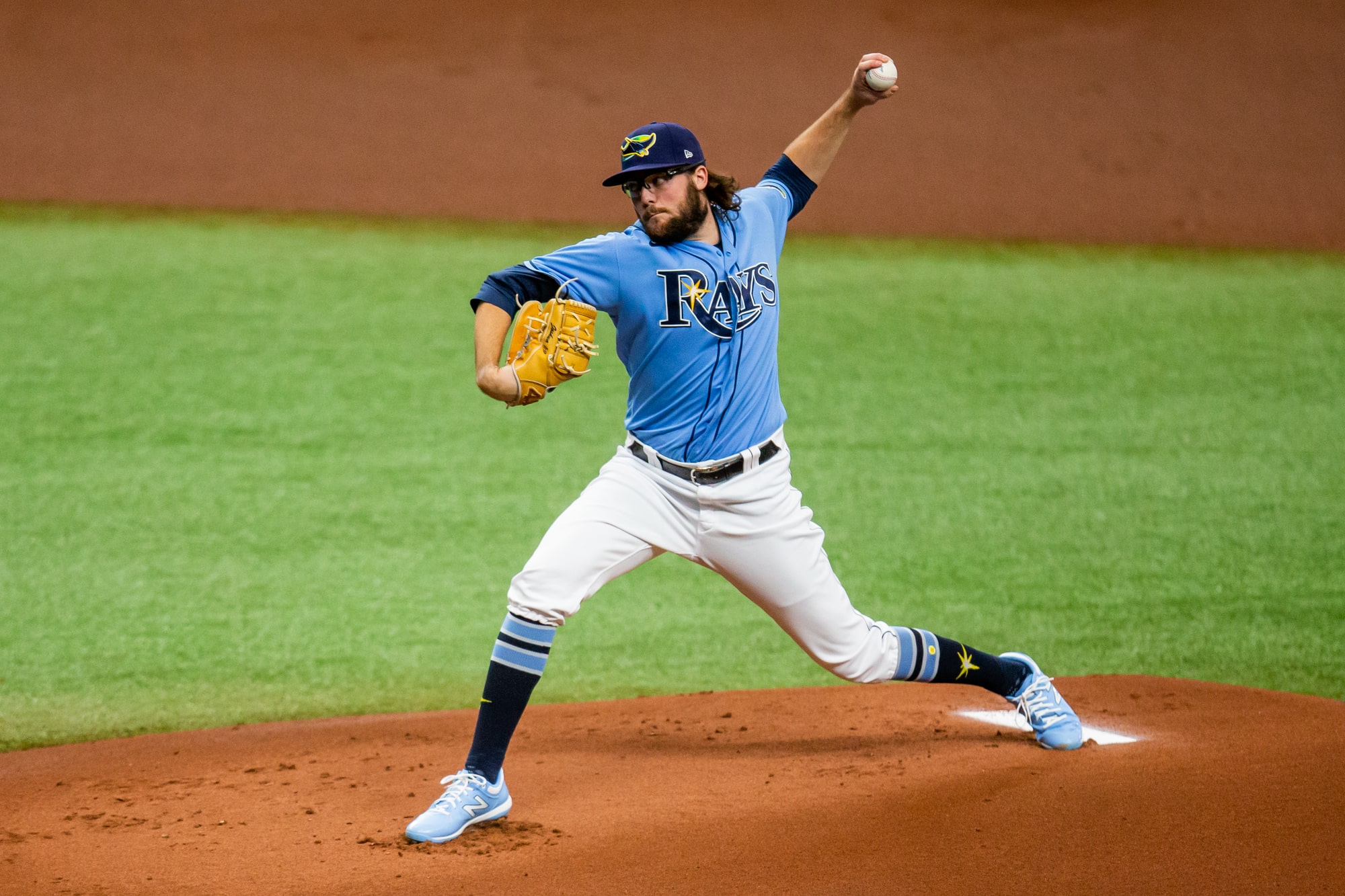 Tampa Bay Rays starting pitcher Josh Fleming delivers a pitch during the first inning of the final regular season game against the Philadelphia Phillies.