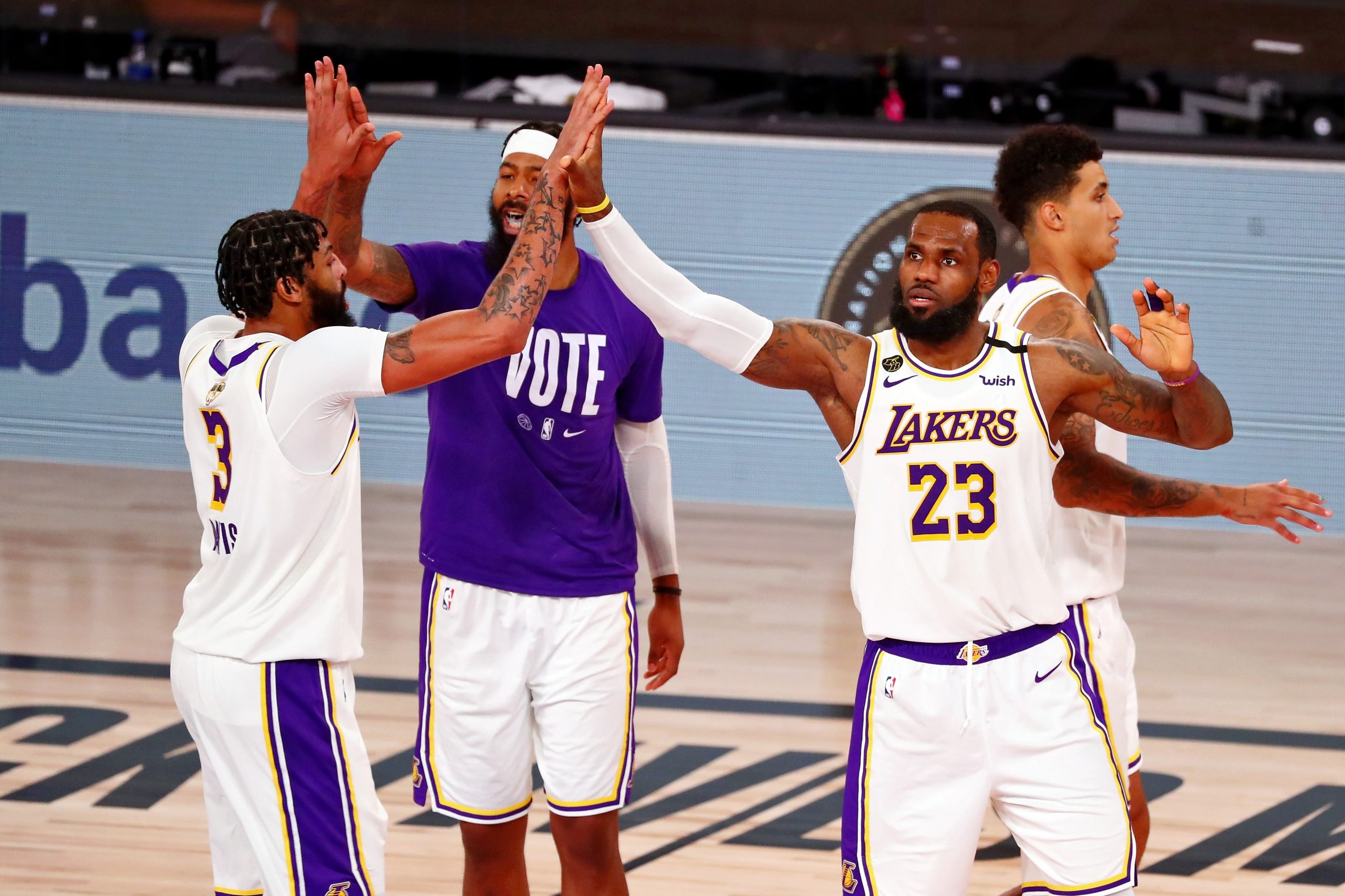 LeBron James and the Lakers win the title