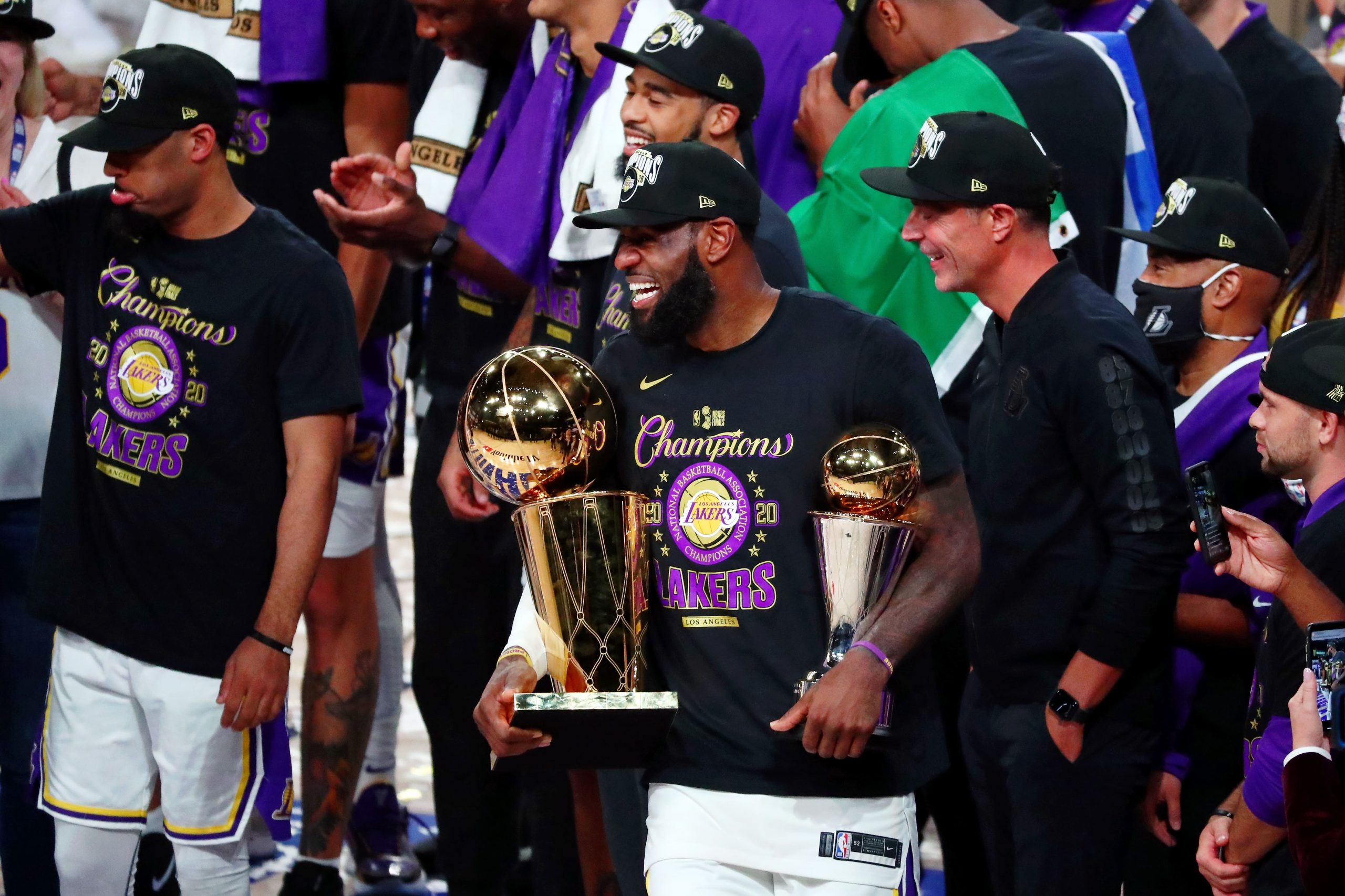 LeBron James after the Los Angeles Lakers won the 2019-20 NBA title