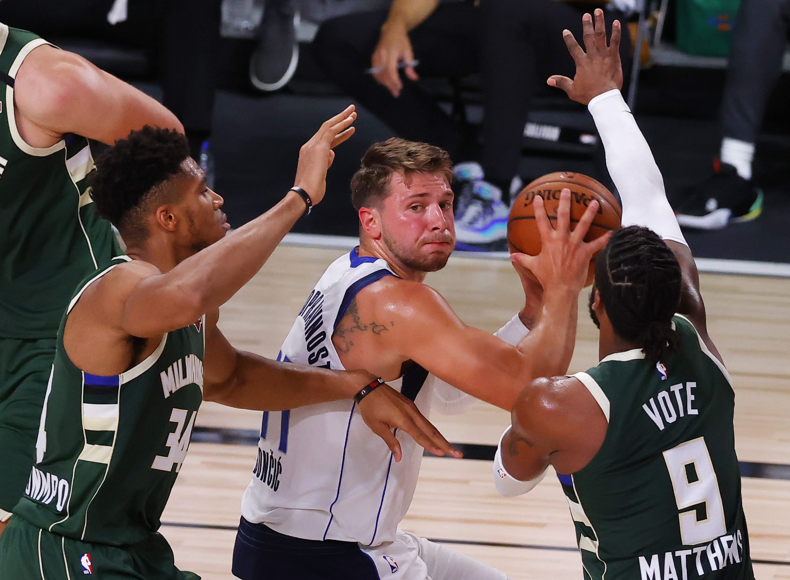Luka Doncic and Giannis Antetokounmpo
