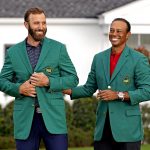Dustin Johnson and Tiger Woods at The Masters