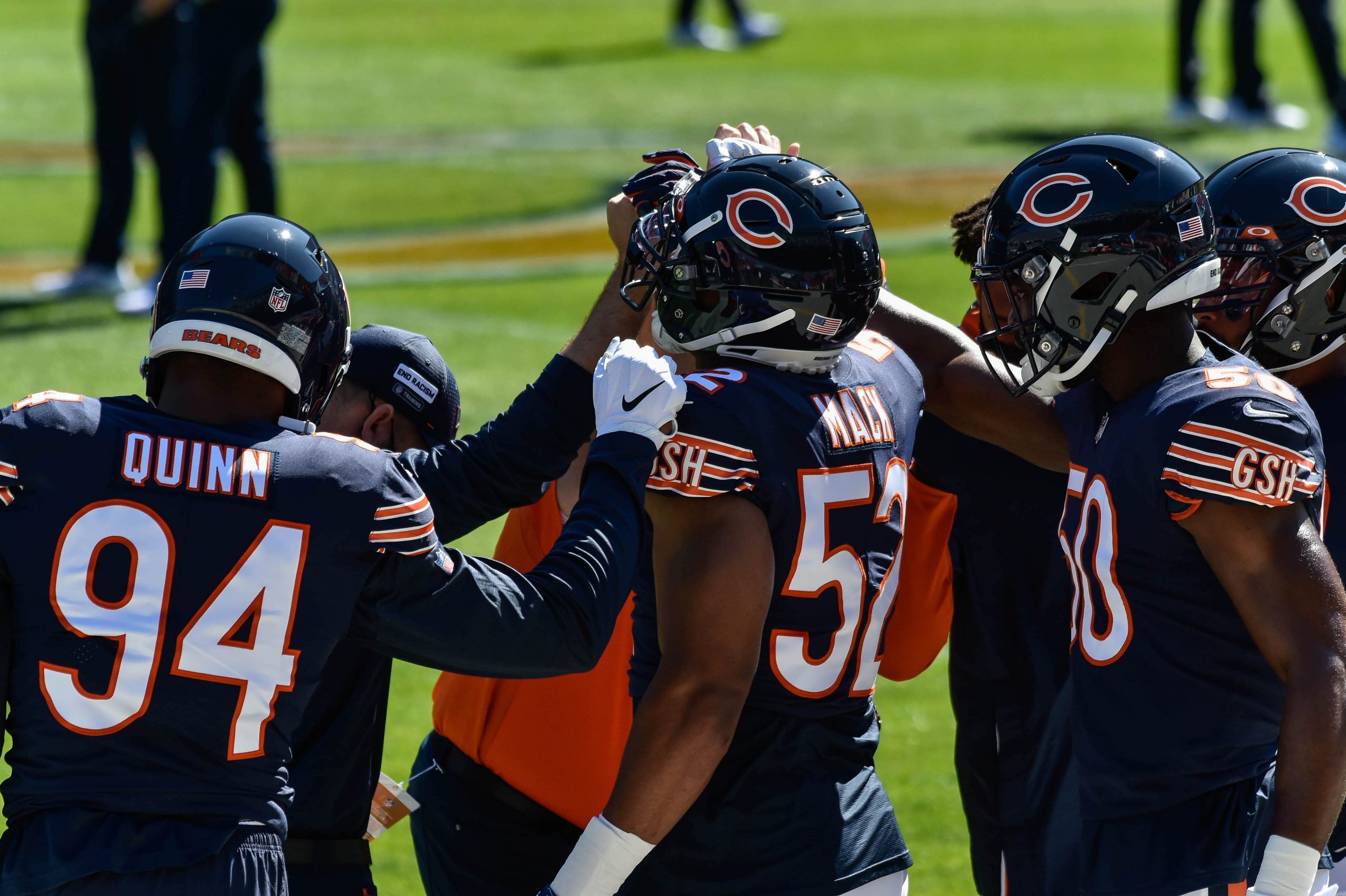 Khalil Mack and other members of the Chicago Bears