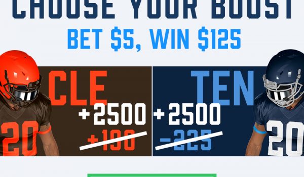 Bet $5, Win $125 on Cleveland Browns or Tennessee Titans to win on Sunday!