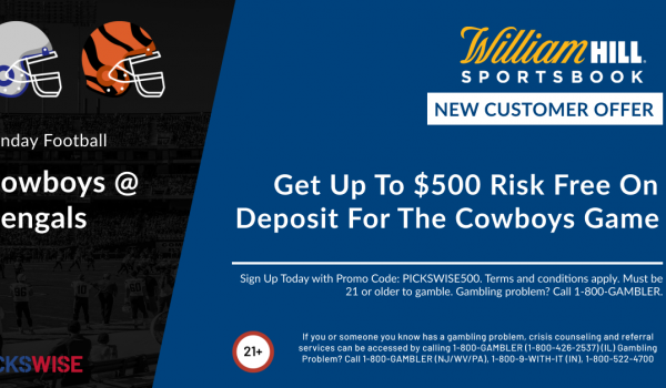 Get up to $500 risk free on deposit for Cowboys against Bengals!