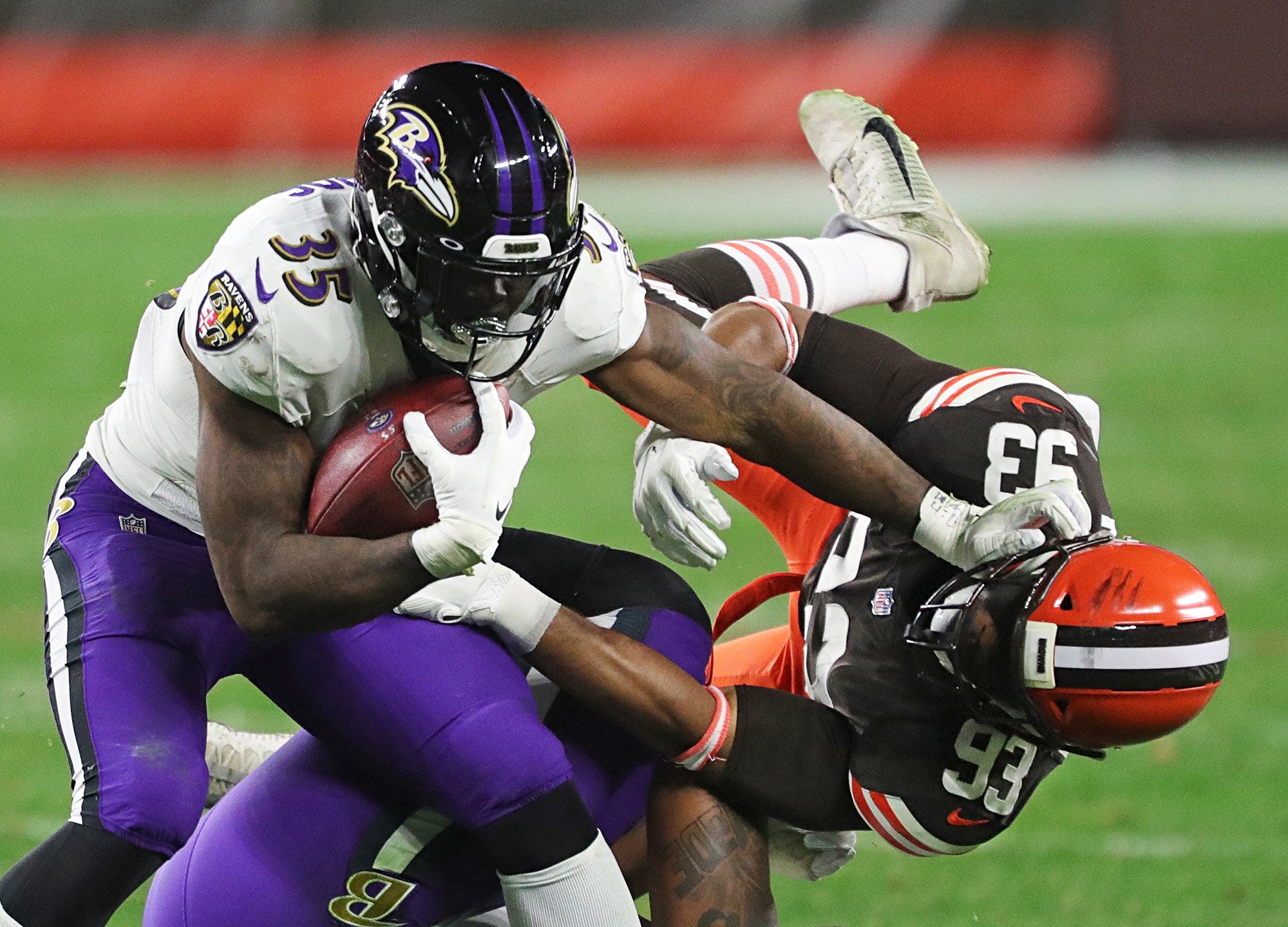 Gus Edwards of the Baltimore Ravens