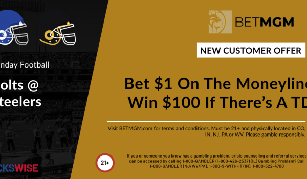 Bet $1, Win $100 if either Colts or Steelers score a touchdown!