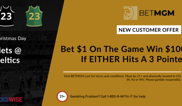 Bet $1, Win $100 if either Nets or Celtics hit a 3-pointer!