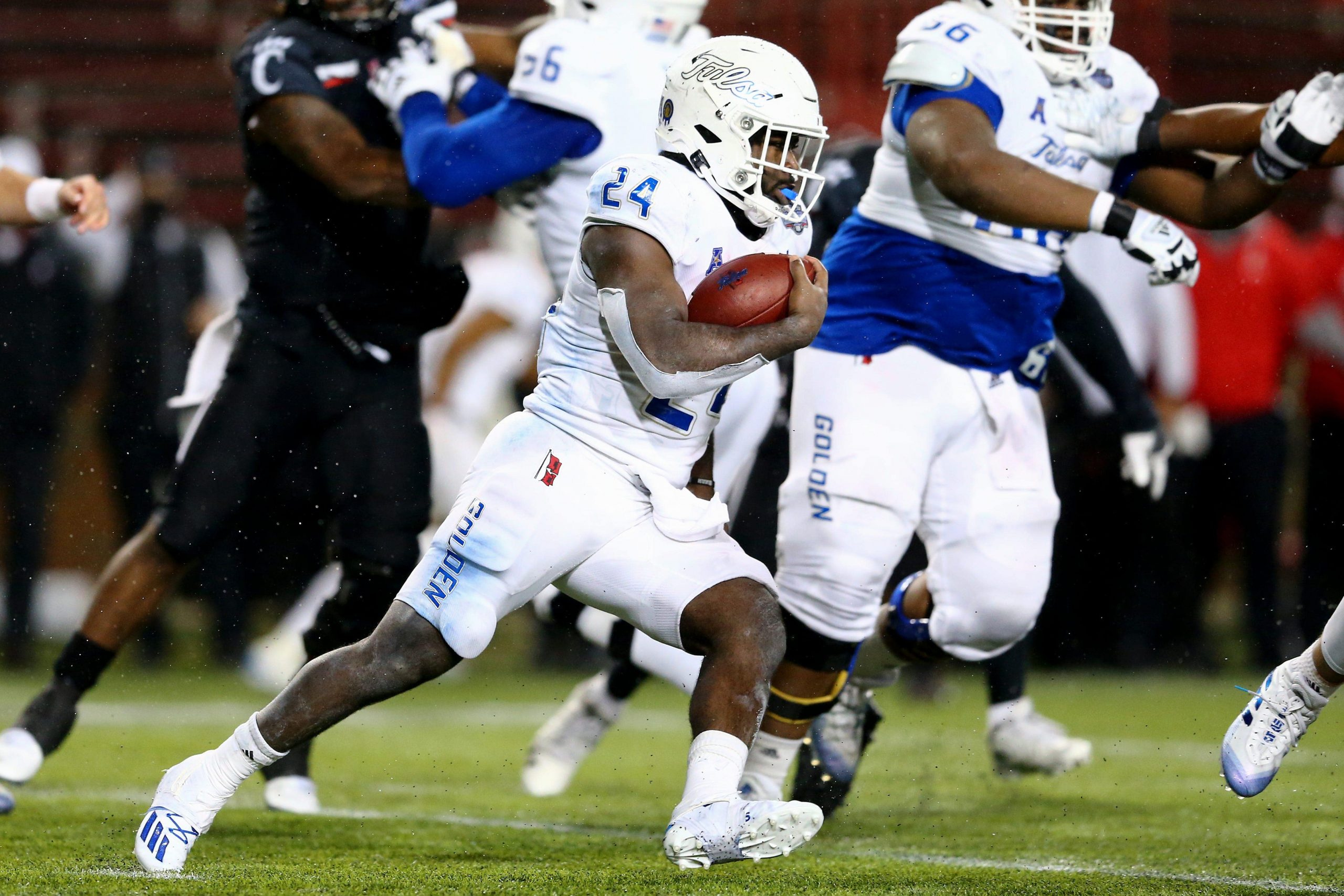 Tulsa Golden Hurricane running back Corey Taylor II carries the ball during AAC Championship Game