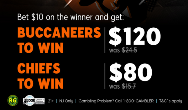 Bet $10, Win $120 if the Buccaneers win or $80 if the Chiefs win!