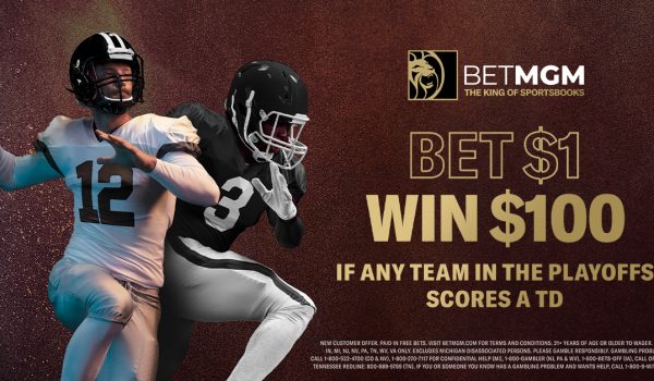 Bet $1, Win $100 if ANY team in the NFL playoffs scores a touchdown!