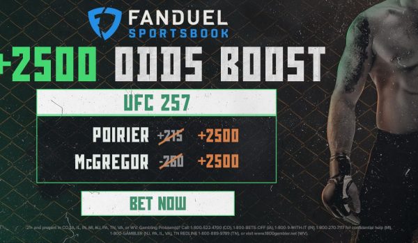 Bet $5 win $125 on Conor McGregor or Dustin Poirier to win at UFC 257!