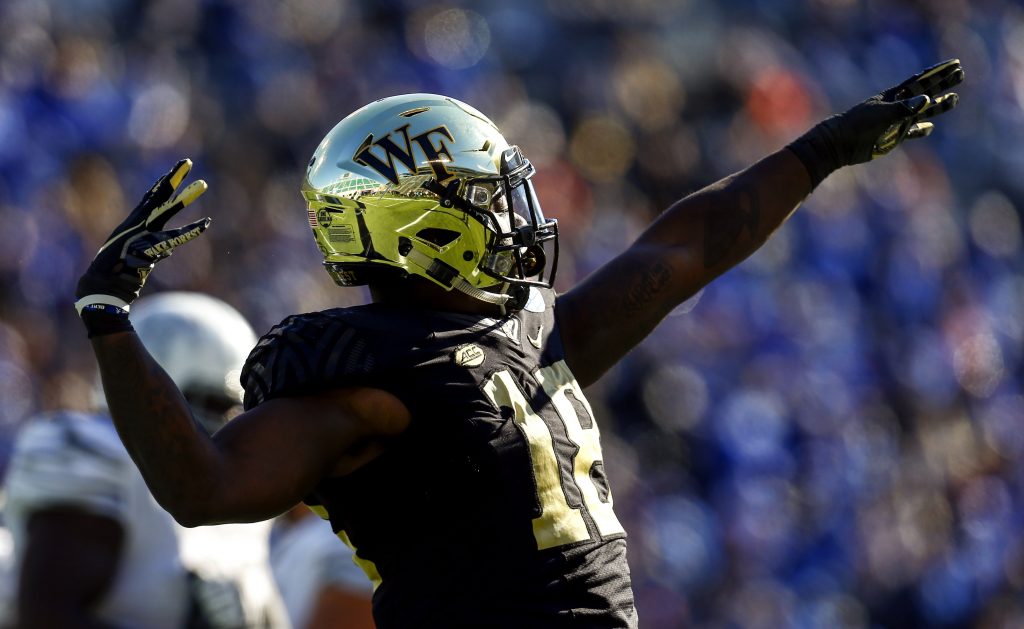 Carlos Basham of the Wake Forest Demon Deacons