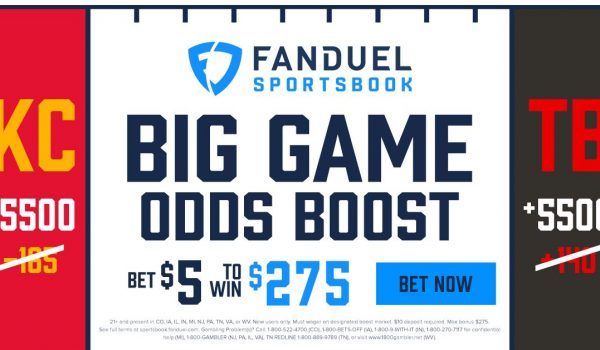 Bet $5, Win $275 on Chiefs or Buccaneers to win Super Bowl 55!